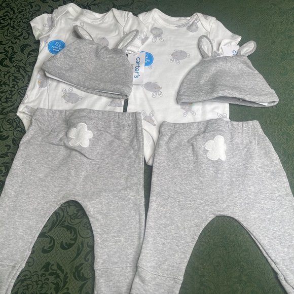 NWT TWINS 3m 9m 6M easter outfit hat pants carters